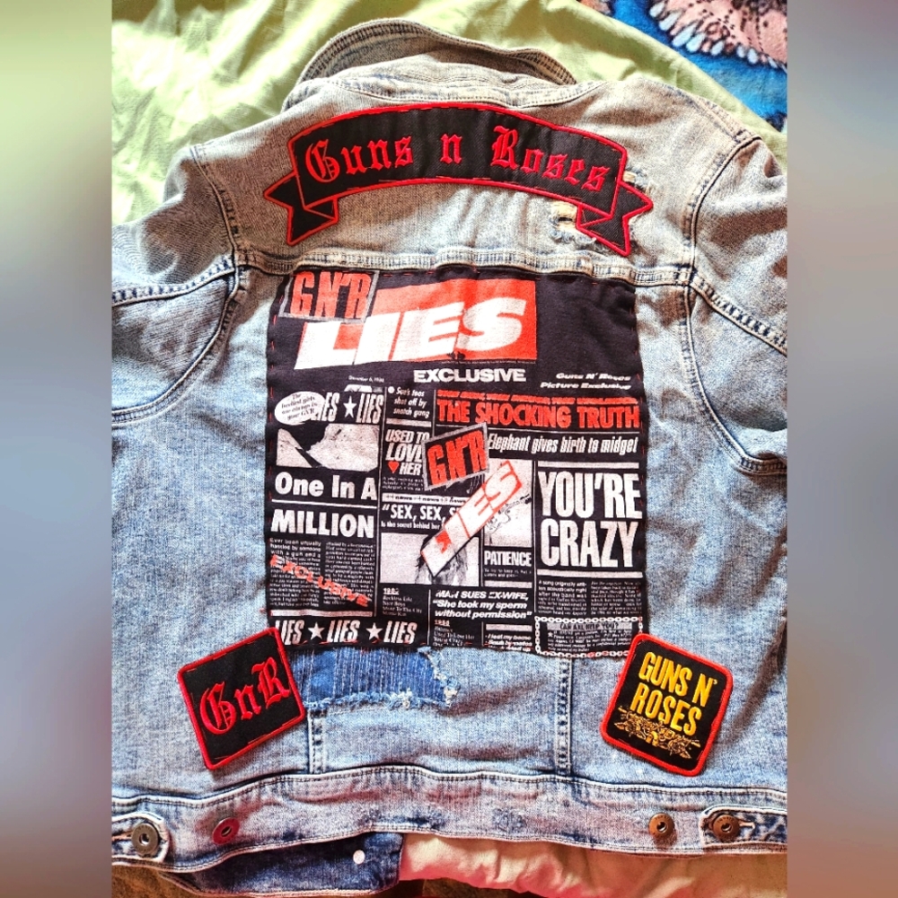 Custom Guns And Roses Denim Jean Jacket Torrid